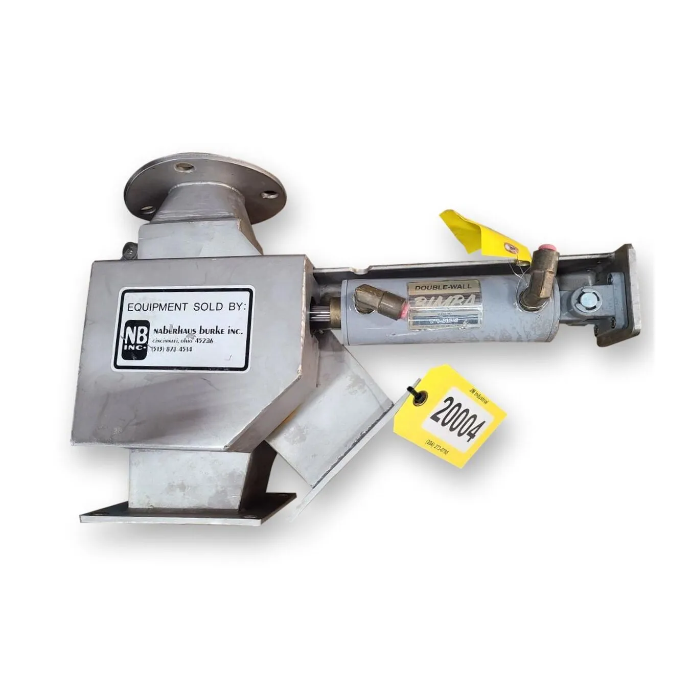 Used 3" X 4" Stainless Steel Pneumatic Diverter Valve