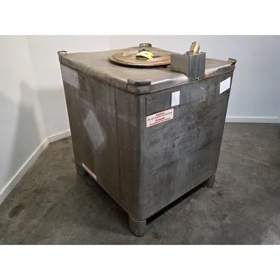 Used 395 Gal Stainless Steel Portable Liquid Tote Bin