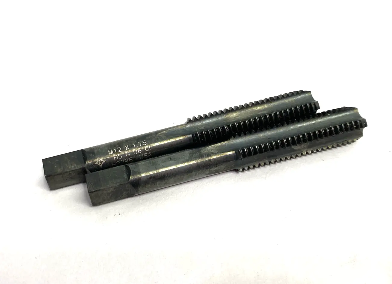 USED CLEVELAND M12 X 1.75 HSG D6 DI H2296 STRAIGHT FLUTE HAND TAP 4-FLUTE
