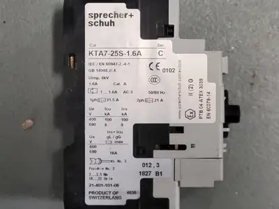 Used SPRECHER + SCHUH KTA7-25S-1.6A Switchgears British Columbia CA | Lenmark #244557