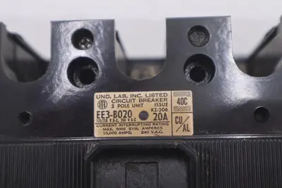 ITE  EE3-B020  3 POLE  20 AMP  240VAC  TYPE EE3  Circuit Breaker STOCK B-619