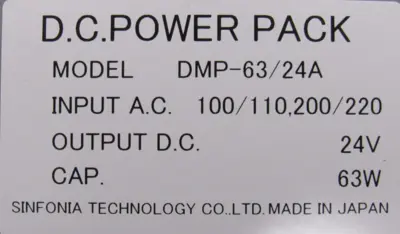 NEW SINFONIA DMP-63/24A DC POWER PACK 100/220VAC 63W DMP6324A