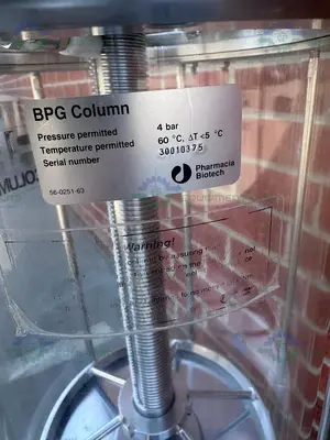 USED CYTIVA / GE / PHARMACIA BPG 300 / 750 CHROMATOGRAPHY COLUMN 50 L