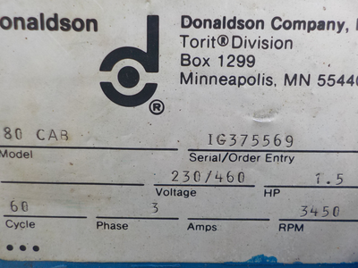 Industrial Down Draft Grate Table with Donaldson Torit Model 80 Cab Collection Unit, 230/490 Volts, ...