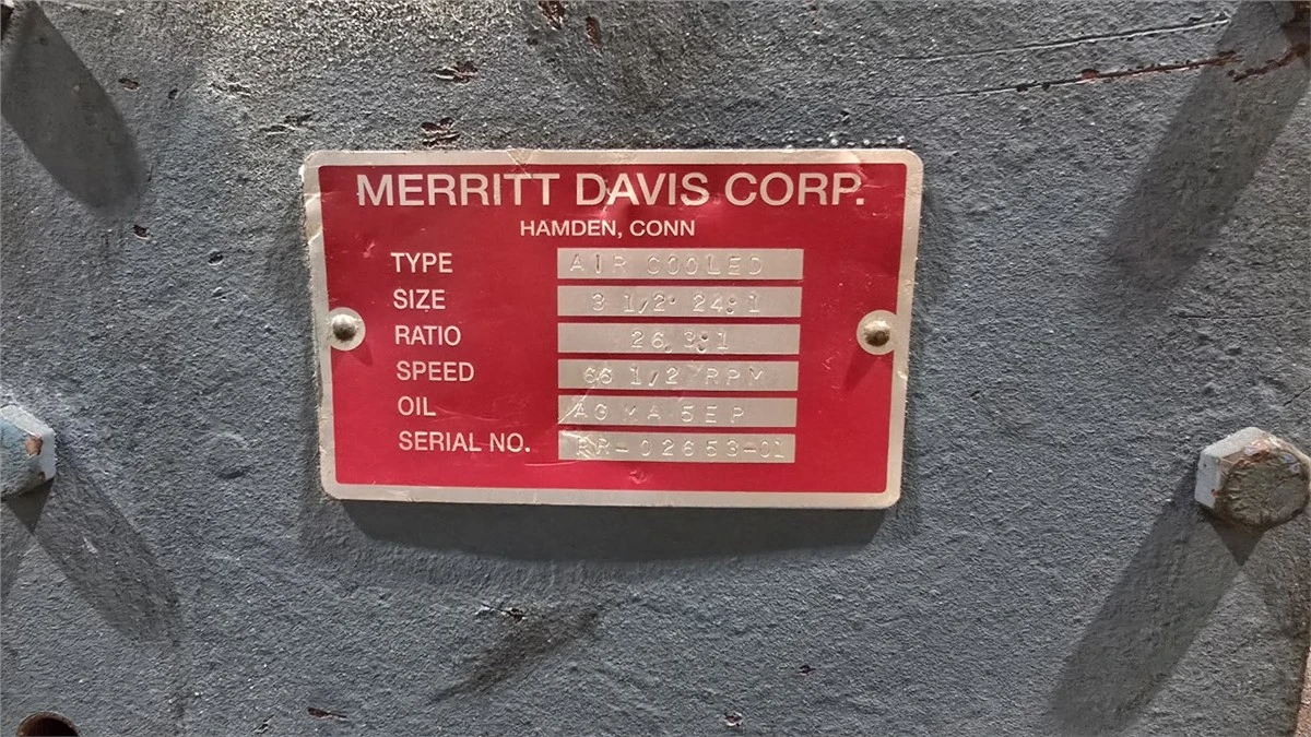 3.5" Merritt/Davis Standard Single Screw Extruder, 24:1 L/D, Air Cooled, 75hp AC