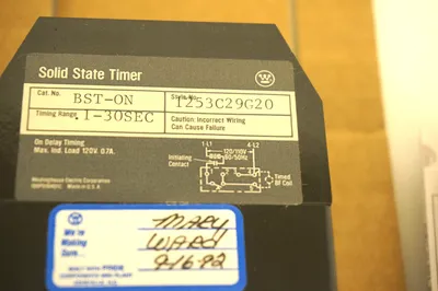 NEW WESTINGHOUSE CUTLER HAMMER BST-ON TIMER 1253C29G20 BSTON