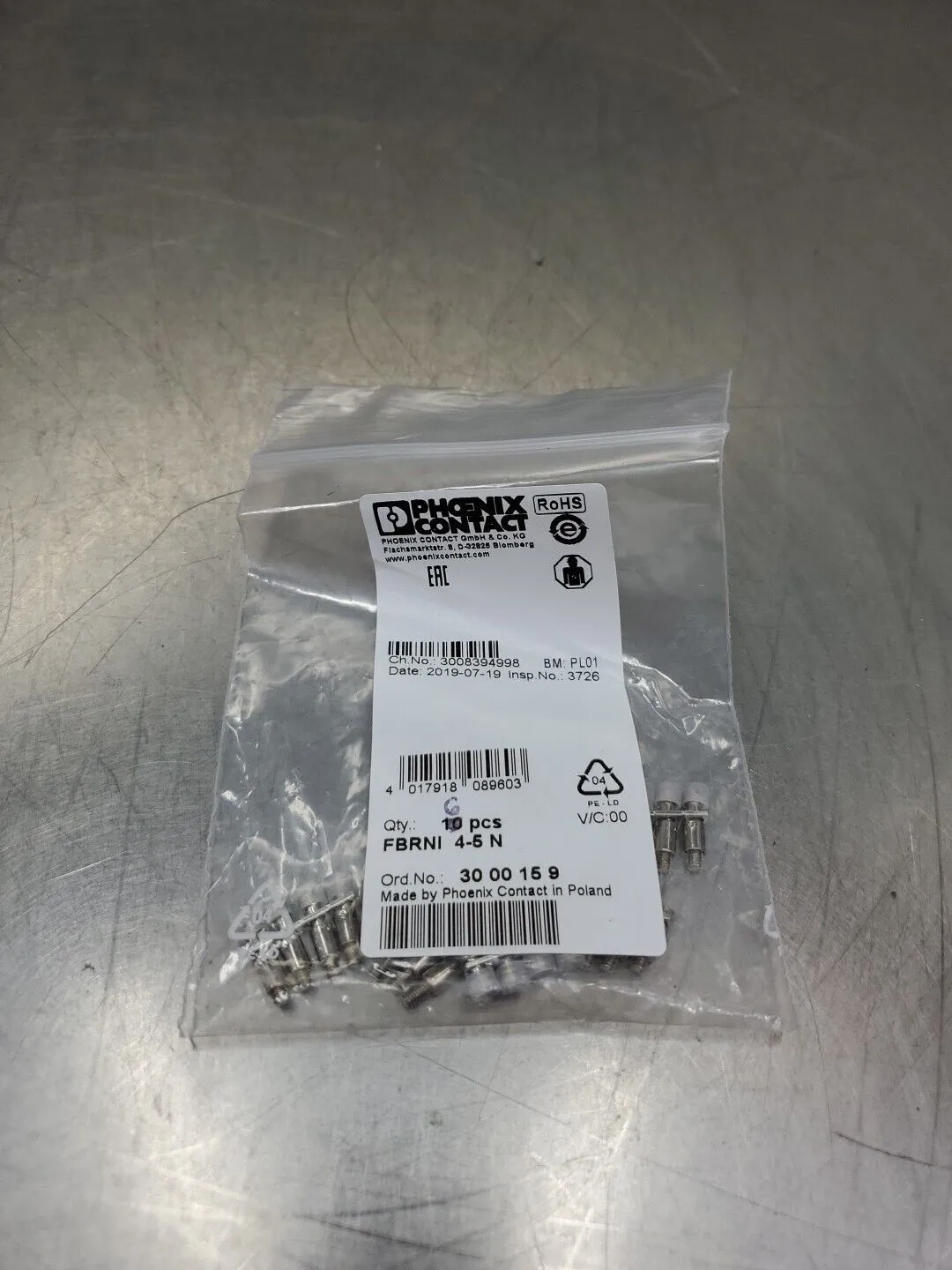 PHOENIX CONTACT 3000159 FBRNI 4-5N Fixed Bridge - Lot of 6. 4C-36