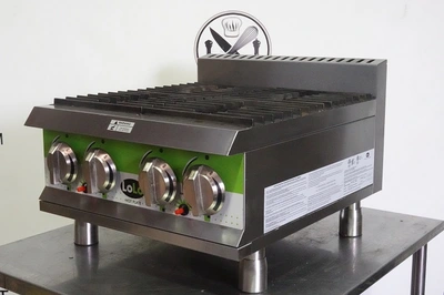 LOLO 24” COUNTERTOP NATURAL GAS 4 BURNER HOT PLATE MODEL LHP424MPF (WITH ELECTRIC IGNITERS)