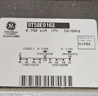 GE 9T58E0163 CORE & COIL TRANSFORMER. Loc4F37