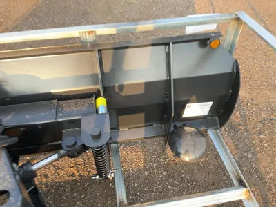 New JCT 84” Plow Blade Skid Steer Attachment, Universal Quick Attach, Hydraulic Angle, Spring Trip, ...