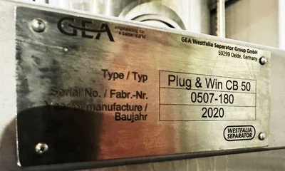 GEA Westfalia HB025-SL Plug & Win CB 50 beer clarifier skid, 316SS.