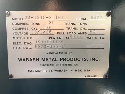 USED WABASH WABASH 30-1515-3CTMX PRESS