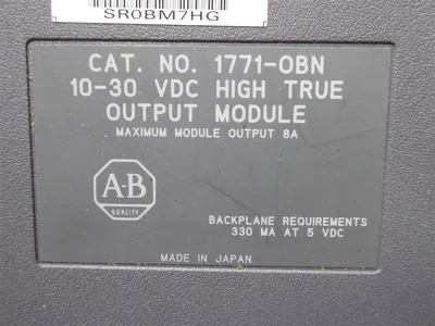 Allen Bradley 1771-OBN PLC-5 10 to 30 VDC High True Output Module no block Used