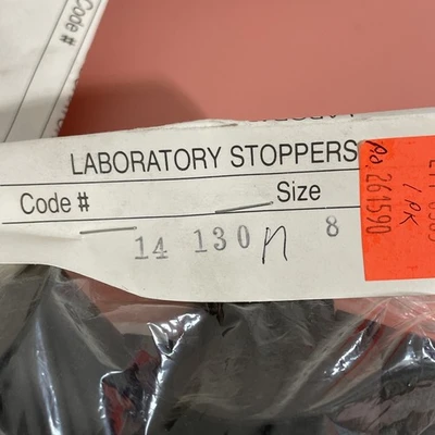 Black Solid Rubber Laboratory Stoppers Size 8 (5 Bags Of 13)