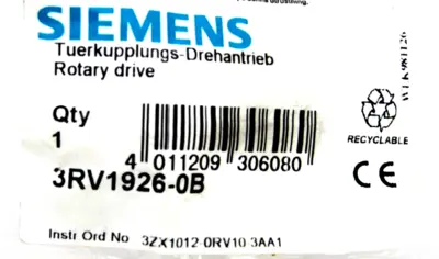 NEW SIEMENS 3RV1926-0B ROTARY DRIVE 3RV19260B