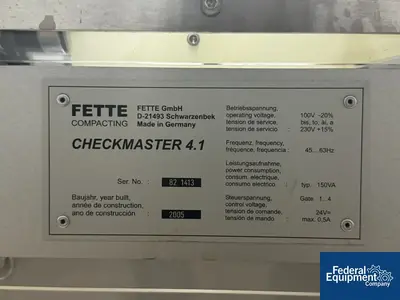 USED Fette Fette Checkmaster 4.1 Tablet Tester