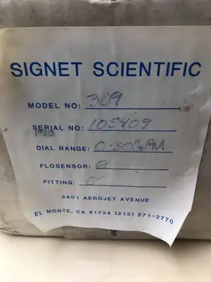 SIGNET Scientific 309 Self-Powered Analog Flometer 0-30GPM -NIB