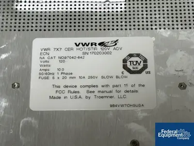 USED VWR VWR 7" x 7" Ceramic Top Digital Hot Plate / Stirrer