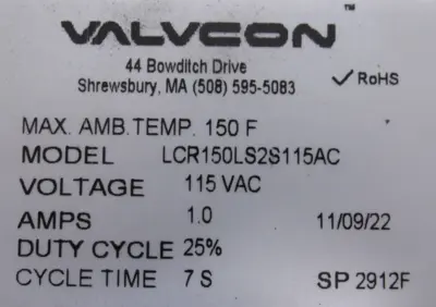 NEW VALVCON LCR150LS2S115AC VALVE ACTUATOR 1/2"
