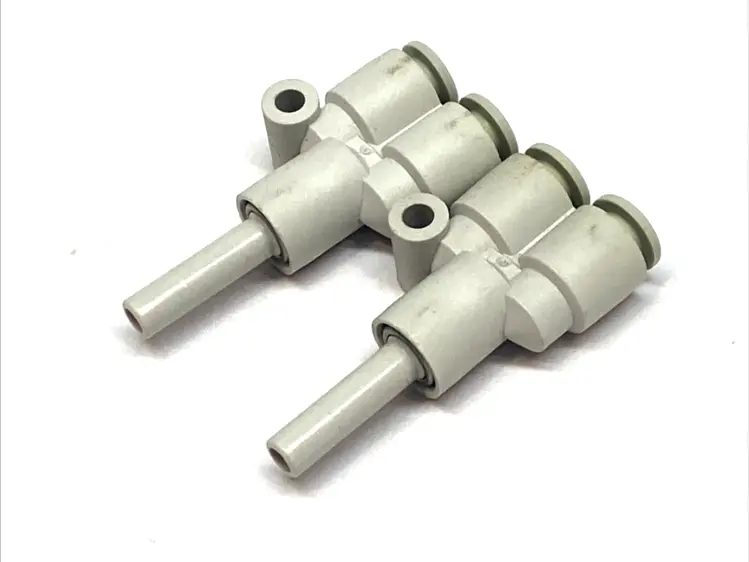 Used SMC UNION Y FITTING 6MM TUBE - ONE-TOUCH PNEUMATIC COUPLER LOT OF 2 PLC Ethernet Equipment | Maverick Industrial Sales #1101070
