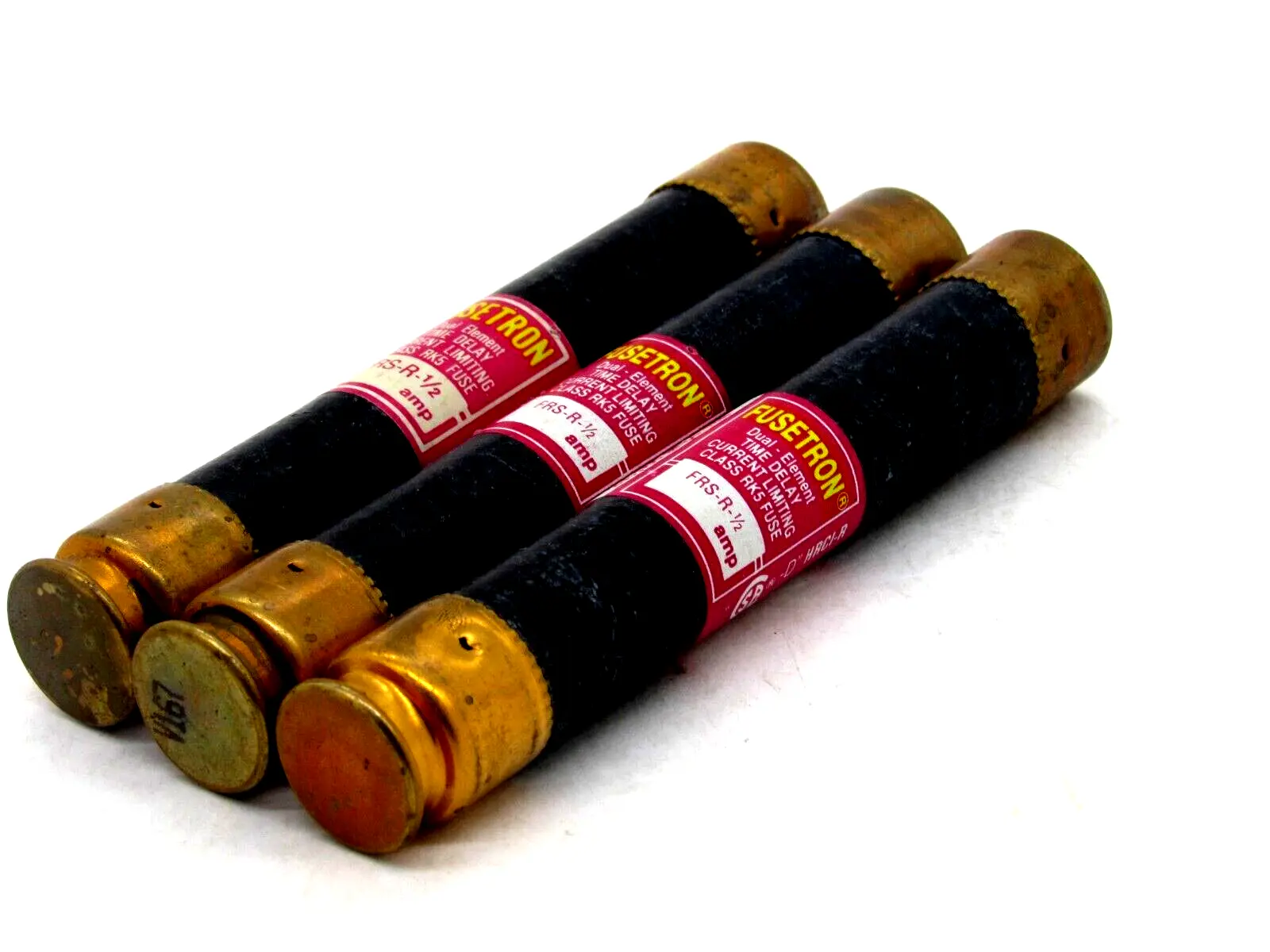 NEW LOT OF 3 FUSETRON FRS-R-1/2 TIME DELAY FUSES FRSR12