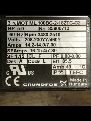 USED GRUNDFOS CR15-03 A-B-A-E-HQQE