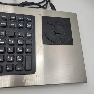 USED TEXAS INDUSTRIAL PERIPHERALS TEXAS INDUSTRIAL PERIPHERALS STAINLESS STEEL ENCLOSED SEALED KEYBOARD DT-2000