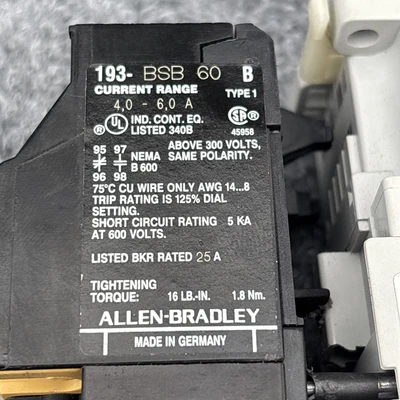 Used Allen-Bradley ["100-C12*10", "193-BSB60"] Misc Industrial Equipment California US | Davliegogo LLC #1732447