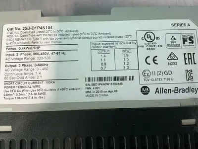 Used 2015 ALLENBRADLEY 25BD1P4N104 Variable Speed Drives Ohio US | HGR 24 #1506640