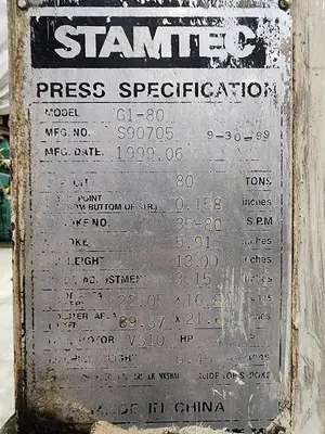 USED 1999 STAMTEC G1-80
