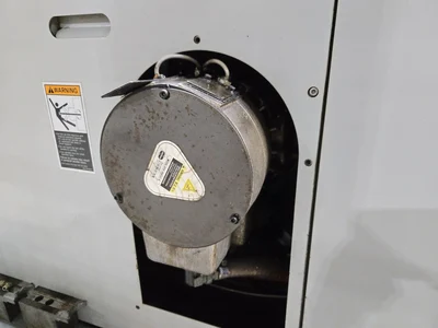 Hyundai SKT-300 CNC Lathe w/ Tailstock and Indexer, 10 Slot Turret, LNS Conveyor, 3-Jaw Chuck, Fanuc
