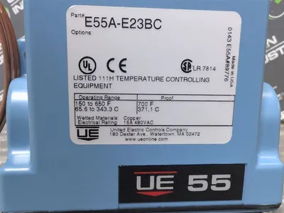 United Electric E55A-E23BC Temperature Switch with Probe New NIB