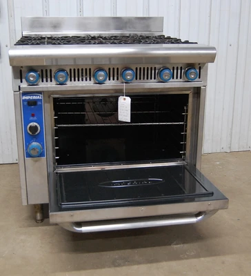 142-1125 Imperial IHR-6-C Natural Gas 6 Burner Stove w Convection Oven