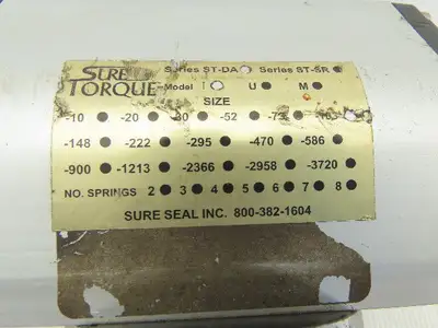 Sure Torque Series ST-DA Model I-103 Pneumatic Actuator W/5" Butterfly Valve