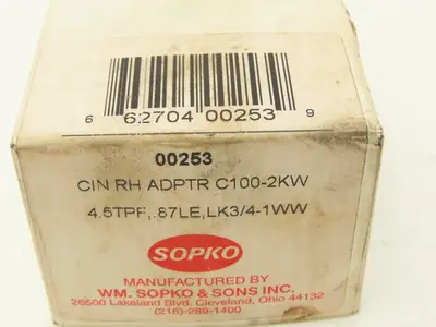 Sopko C100-2KW Cincinnati RH Adapter For 1.250" ID Grinding Wheel 2" OAL