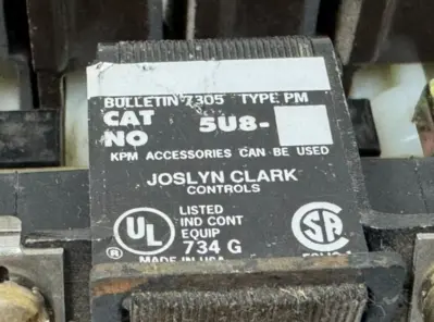 USED JOSLYN CLARK 5U8 RELAY TYPE: PM 7305