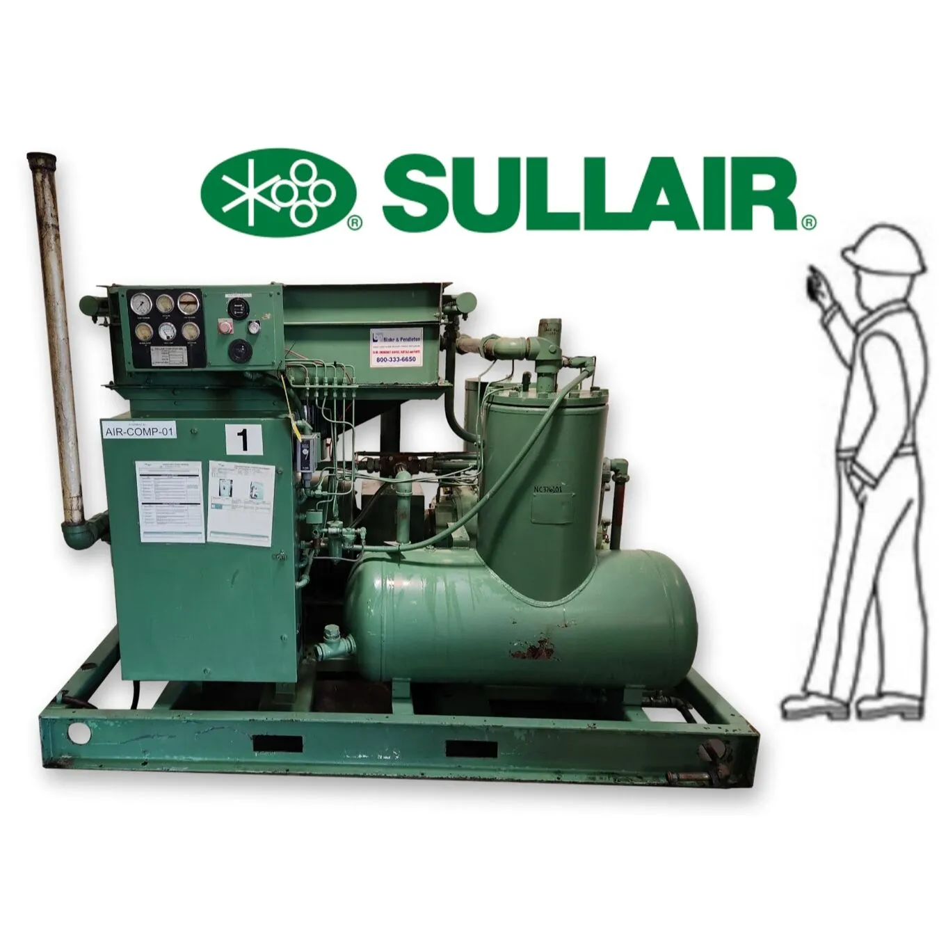 Used SULLAIR 20-100H ACAC Rotary Screw & Sliding Vane Air Compressors West Virginia US | JM Industrial #1516854