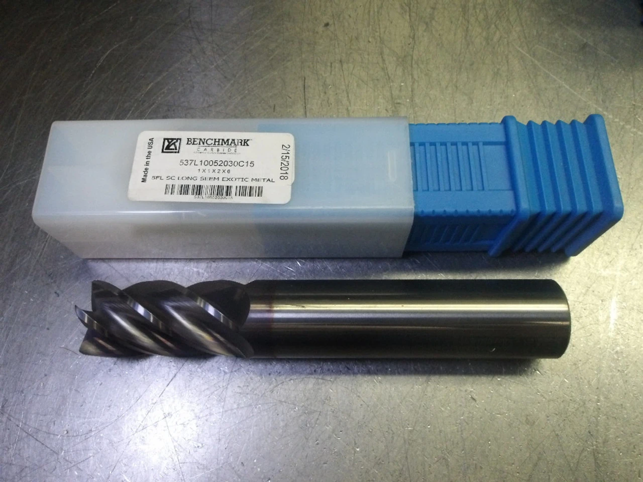 Benchmark 1" 5 Flute Carbide CR Endmill 1" Shank .03 R 537L10052030C15 (LOC3513B)