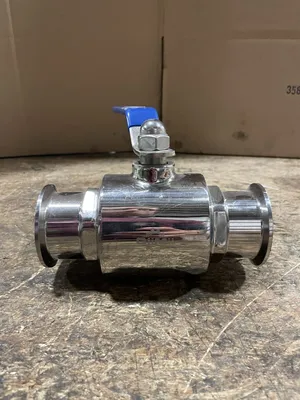 QiiMii 2” 304 Stainless Steel Manual 3-Way Tri-Clover Clamp Sanitary Tee Valve