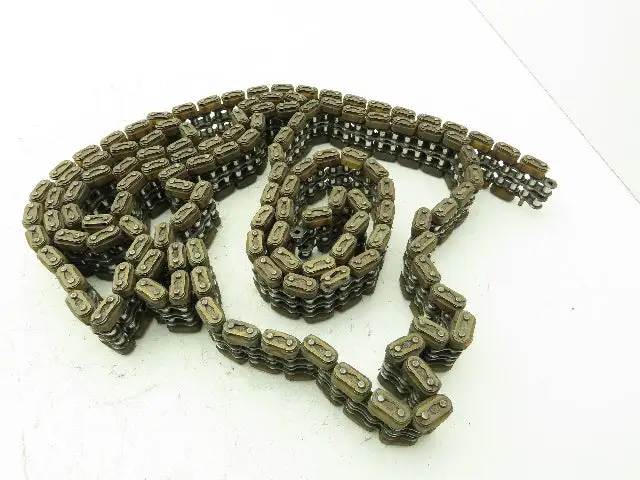 Non-Marking Rubber Top Double Strand Conveying Roller Chain 1/2" Pitch 10' 6"