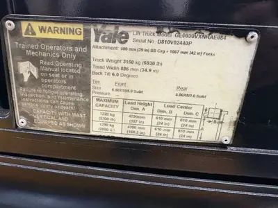 Used 2016 YALE GLP030VX Internal Combustion Forklifts: Pneumatic Tire Texas US | 4K Lift Co #1573786