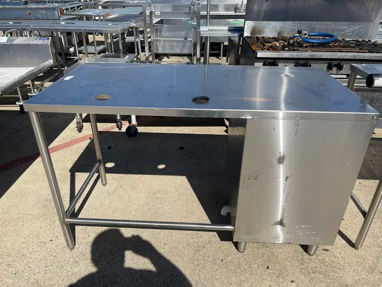 Used Falcon Restaurant Supply Used 61" Stainless Steel Drink Station Table - SS299 Food Prep Tables Illinois US | Falcon Restaurant Supply #1375786