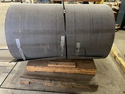 Rough Top PVC Conveyor Belting 59.5″ X approx 400′ ; 3mm Thick