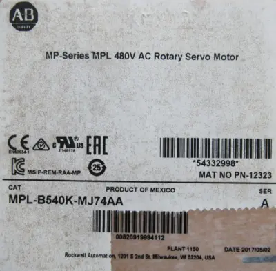 REFURBISHED ALLEN BRADLEY MPL-B540K-MJ74AA SERVO MOTOR MPLB540KMJ74AA