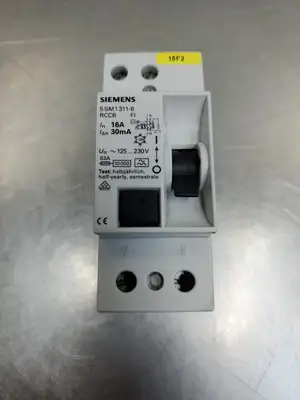USED Siemens 5SM1 311-6 RCCB Circuit Breaker, 16A, 125-230V