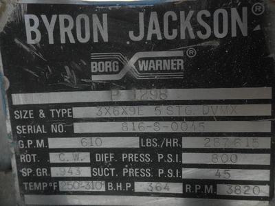 USED BYRON JACKSON 3X6X9E DVMX