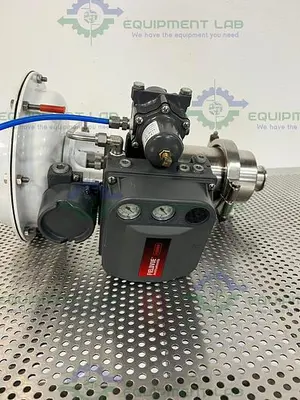 USED FISHER BAUMANN 84161SA SANITARY CONTROL VALVE CV17 W/ FISHER VALVE POSITIONER