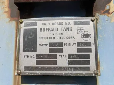 Used 1983 BUFFALO TANK DIVISION _UNKNOWN_ Pressure Tanks North Carolina US | DH Griffin Used Equipment #1383621