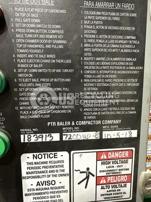 USED 2018 PTR 7200HD-8 VERTICAL BALER