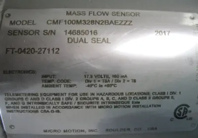 USED Micro Motion CMF100 M328N2BAEZZZ